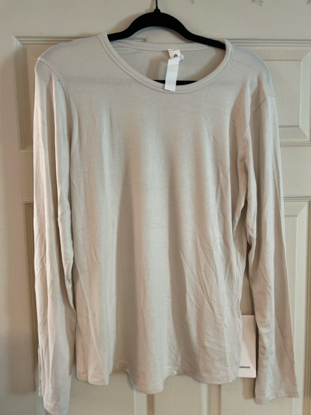 Lululemon Hold Tight Long Sleeve Bone Size 14 NWT Ribbed Fitted Top